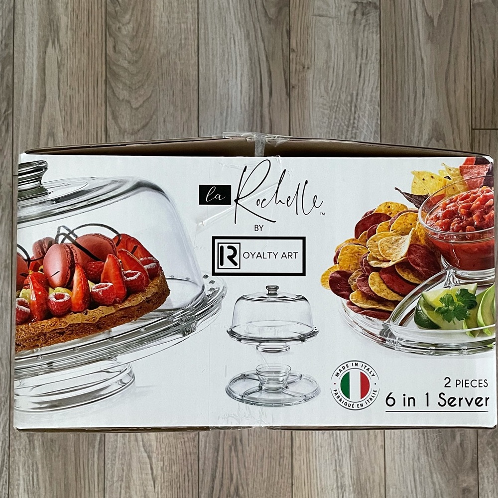 Glass dome with server platter